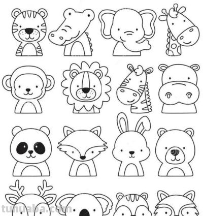 300个动物简笔画线稿，收藏备用 - 图画吧TUHUABA