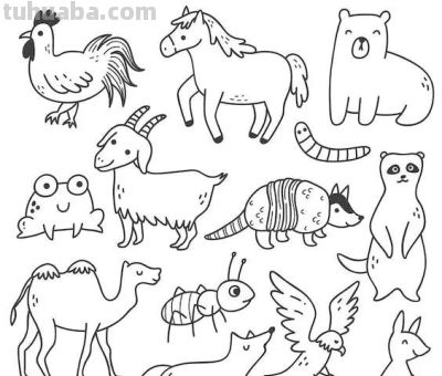 300个动物简笔画线稿，收藏备用 - 图画吧TUHUABA
