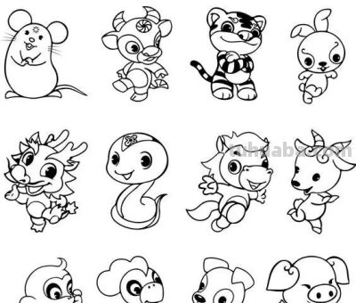 300个动物简笔画线稿，收藏备用 - 图画吧TUHUABA