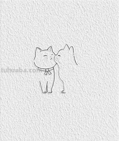 一学就会，可爱猫咪简笔画（含教程） - 图画吧TUHUABA