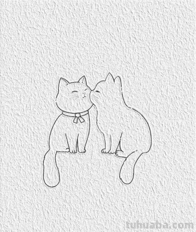 一学就会，可爱猫咪简笔画（含教程） - 图画吧TUHUABA
