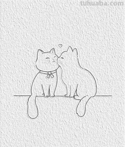 一学就会，可爱猫咪简笔画（含教程） - 图画吧TUHUABA