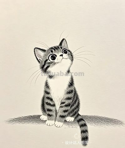 简笔画｜简约插画｜小猫咪 - 图画吧TUHUABA