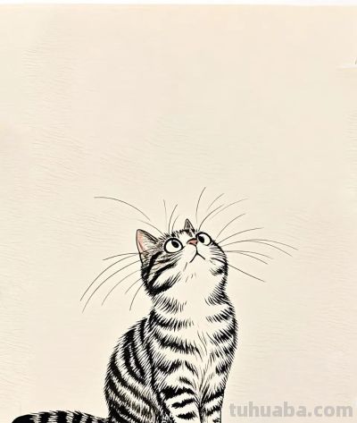 简笔画｜简约插画｜小猫咪 - 图画吧TUHUABA