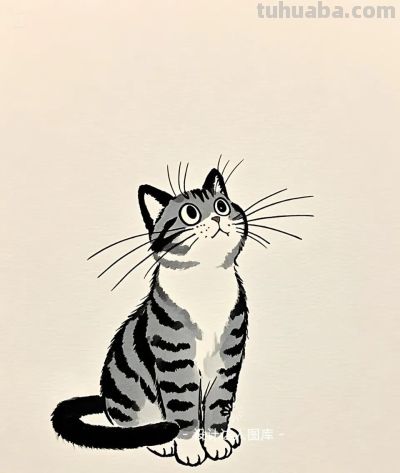 简笔画｜简约插画｜小猫咪 - 图画吧TUHUABA