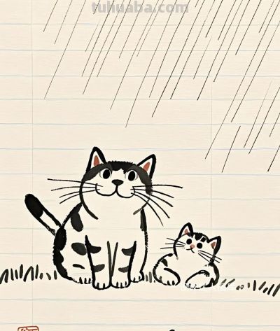 简笔画｜简约插画｜小猫咪 - 图画吧TUHUABA