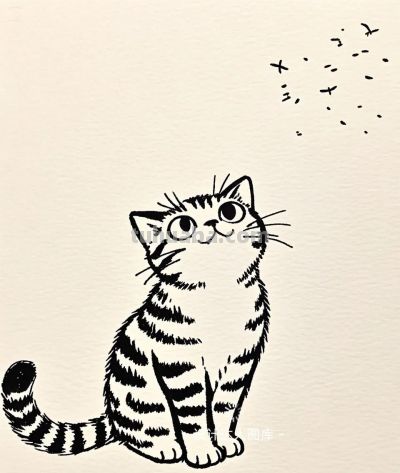 简笔画｜简约插画｜小猫咪 - 图画吧TUHUABA