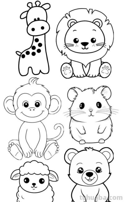 50个小动物简笔画素材图，临摹学画 - 图画吧TUHUABA