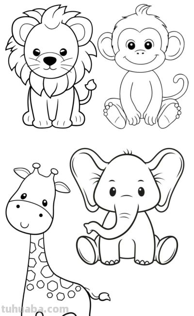 50个小动物简笔画素材图，临摹学画 - 图画吧TUHUABA