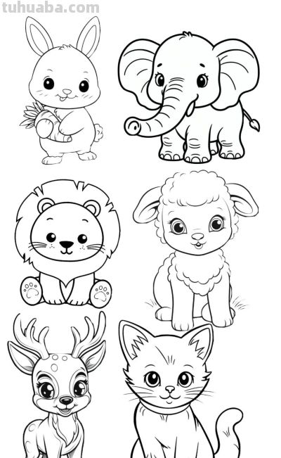 50个小动物简笔画素材图，临摹学画 - 图画吧TUHUABA