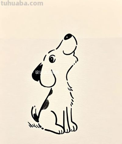 简笔画｜简约插画｜小狗 - 图画吧TUHUABA