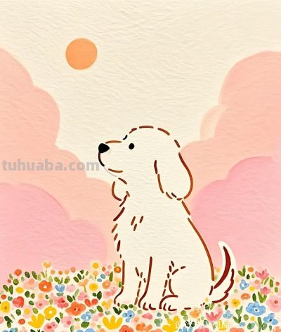 简笔画｜简约插画｜小狗 - 图画吧TUHUABA