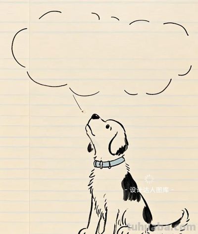 简笔画｜简约插画｜小狗 - 图画吧TUHUABA