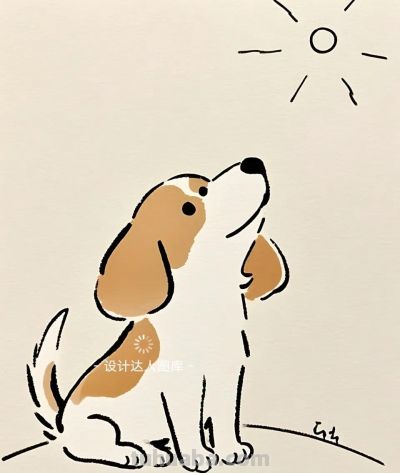 简笔画｜简约插画｜小狗 - 图画吧TUHUABA