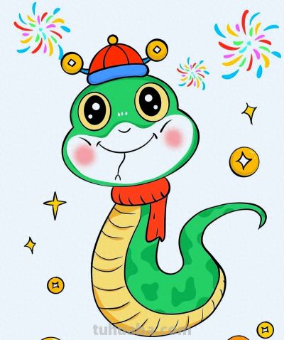 简笔画每日更新之可爱蛇