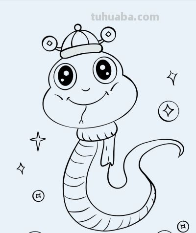 简笔画每日更新之可爱蛇 - 图画吧TUHUABA