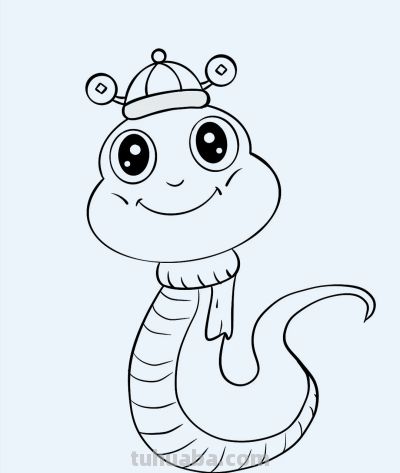 简笔画每日更新之可爱蛇 - 图画吧TUHUABA