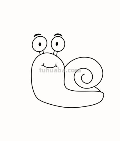 儿童简笔画《小蜗牛》 - 图画吧TUHUABA