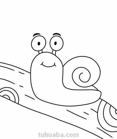 儿童简笔画《小蜗牛》 - 图画吧TUHUABA