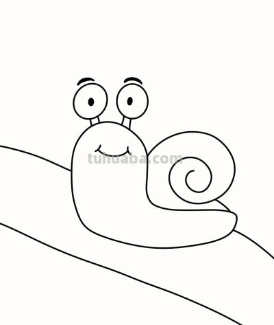 儿童简笔画《小蜗牛》 - 图画吧TUHUABA