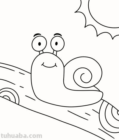 儿童简笔画《小蜗牛》 - 图画吧TUHUABA