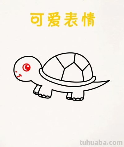 简笔画｜可爱乌龟（附教程） - 图画吧TUHUABA