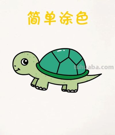 简笔画｜可爱乌龟（附教程） - 图画吧TUHUABA