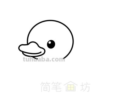 在池塘游泳的可爱小黄鸭简笔画教程（附线稿） - 图画吧TUHUABA