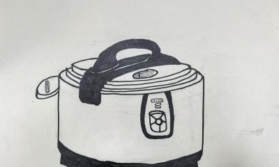 简笔画《压力锅》｜烟台中小学生“才艺秀”作品选登 - 图画吧TUHUABA