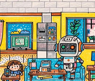 未来城市与家庭智能主题，智能与出行完美搭配的画画作品！很科技 - 图画吧TUHUABA