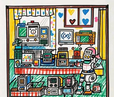 未来城市与家庭智能主题，智能与出行完美搭配的画画作品！很科技 - 图画吧TUHUABA