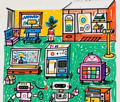 未来城市与家庭智能主题，智能与出行完美搭配的画画作品！很科技 - 图画吧TUHUABA