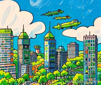 未来城市与家庭智能主题，智能与出行完美搭配的画画作品！很科技 - 图画吧TUHUABA