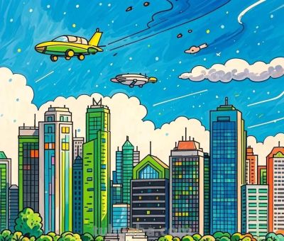 未来城市与家庭智能主题，智能与出行完美搭配的画画作品！很科技 - 图画吧TUHUABA