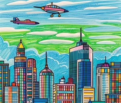 未来城市与家庭智能主题，智能与出行完美搭配的画画作品！很科技 - 图画吧TUHUABA