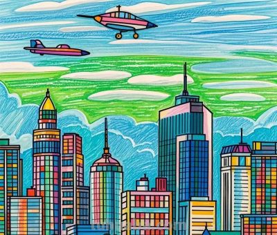 未来城市与家庭智能主题，智能与出行完美搭配的画画作品！很科技 - 图画吧TUHUABA