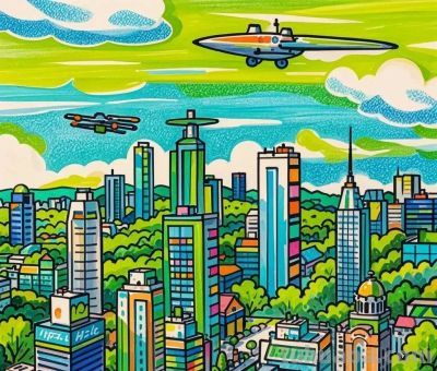 未来城市与家庭智能主题，智能与出行完美搭配的画画作品！很科技 - 图画吧TUHUABA