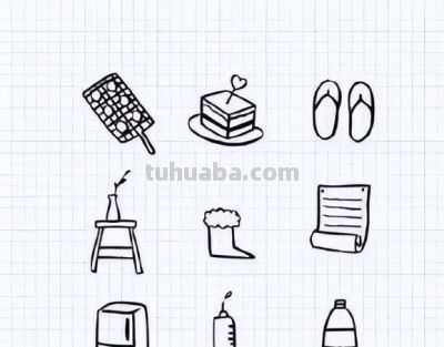 小物品简笔画，手帐素材get - 图画吧TUHUABA