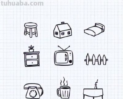 小物品简笔画，手帐素材get - 图画吧TUHUABA