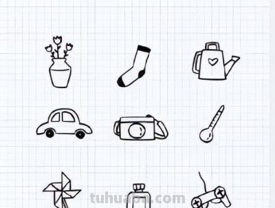 小物品简笔画，手帐素材get - 图画吧TUHUABA