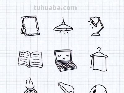 小物品简笔画，手帐素材get - 图画吧TUHUABA