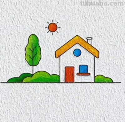 简笔画小房子~教宝宝画画用~