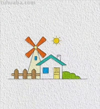 简笔画小房子~教宝宝画画用~ - 图画吧TUHUABA