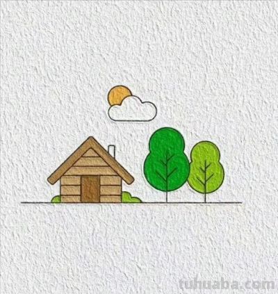 简笔画小房子~教宝宝画画用~ - 图画吧TUHUABA