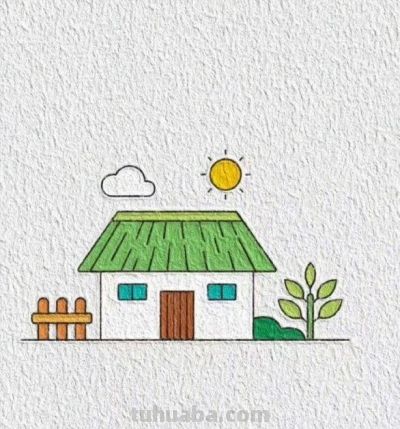 简笔画小房子~教宝宝画画用~ - 图画吧TUHUABA