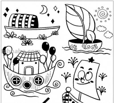 简笔画交通工具篇|船 - 简笔画交通工具篇|船 - 图画吧TUHUABA