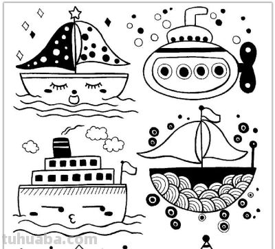 简笔画交通工具篇|船 - 简笔画交通工具篇|船 - 图画吧TUHUABA