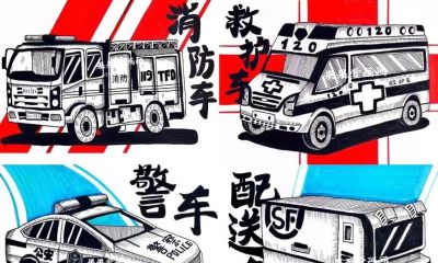 23张交通工具线描儿童绘画，值得收藏！ - 图画吧TUHUABA