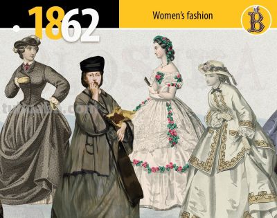 1860年代欧洲复古服饰绘画参考，美到失语！（服饰参考） - 图画吧TUHUABA