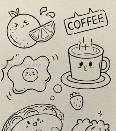 可爱的食物简笔画 - 图画吧TUHUABA